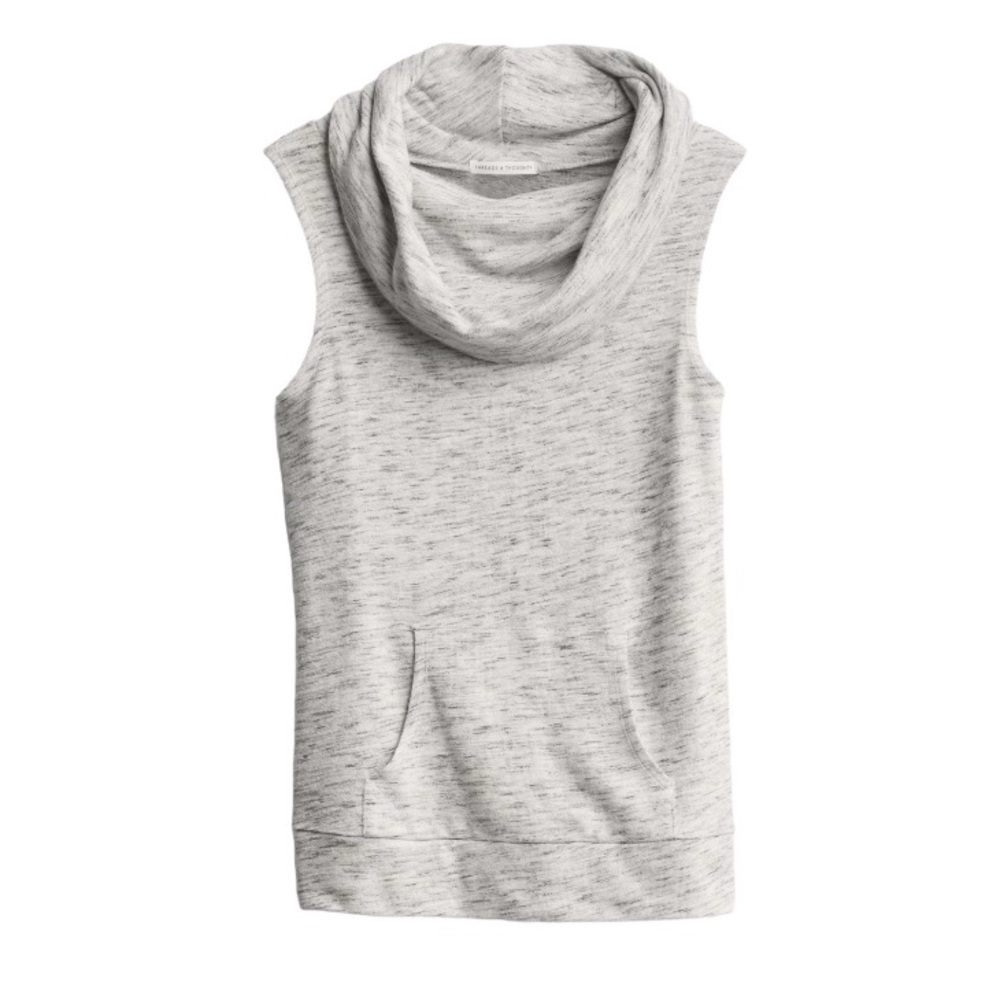 THREADS 4 THOUGHT Mirel Cowl Neck Pocket Knit Top Size Extra Small Light Gray